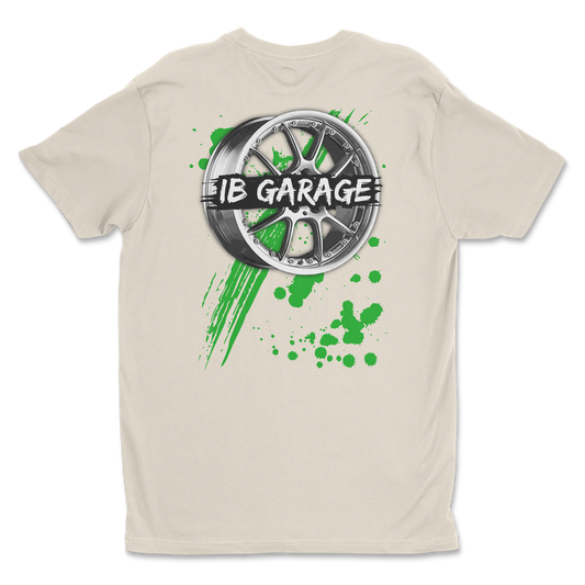 cream ib garage bbs rkii splatter paint tshirt