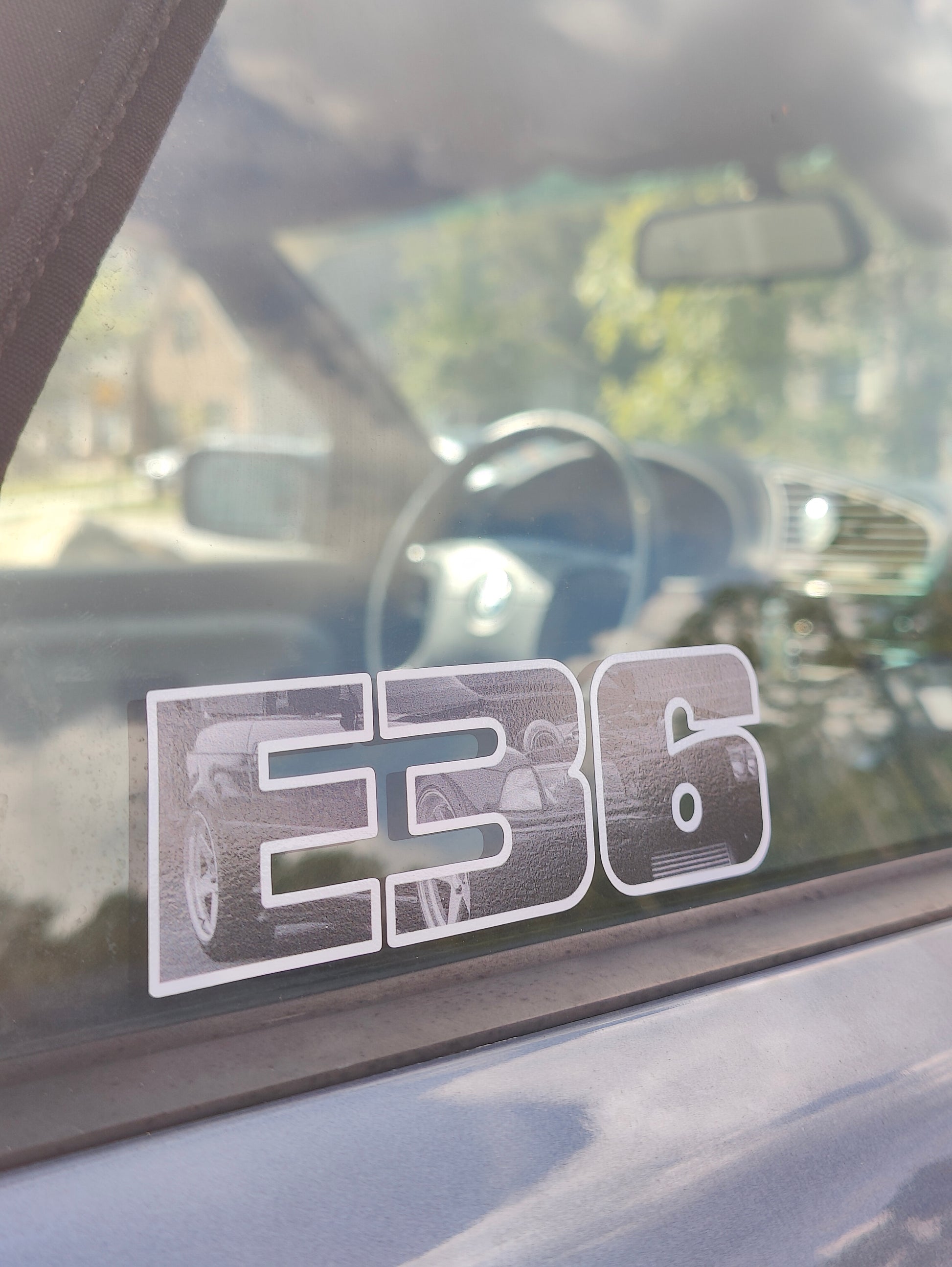 E36 window decal